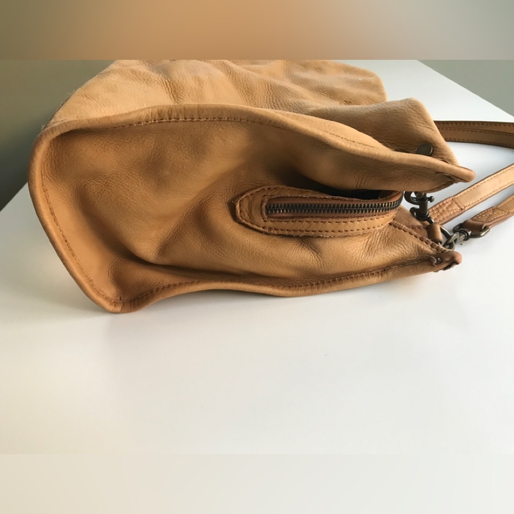 American Leather Co. Lenox Triple Entry Satchel Cafe Latte - Picture 6 of 16